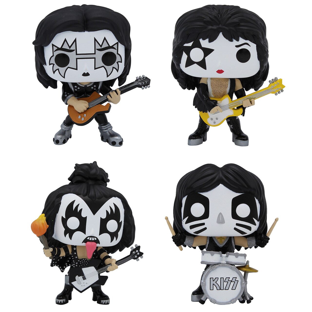 Funko POP! KISS: Band Set - Glow in the Dark Collectible Set - Online Exclusive - The Spaceman, The Starchild, The Demon, The Catman